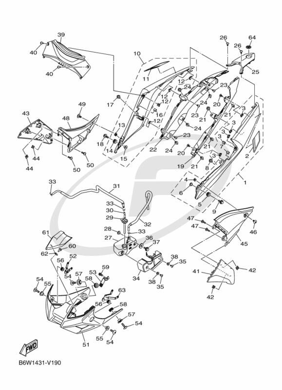 YAMAHA MT 25 DEPO ALT YAN KAPAK SAĞ MAVİ ORJİNAL 2020-2024 B9T-F171X-00-P0